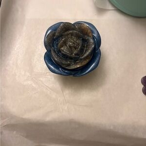 Blue and Brown Decorative Rose jewelry box/container